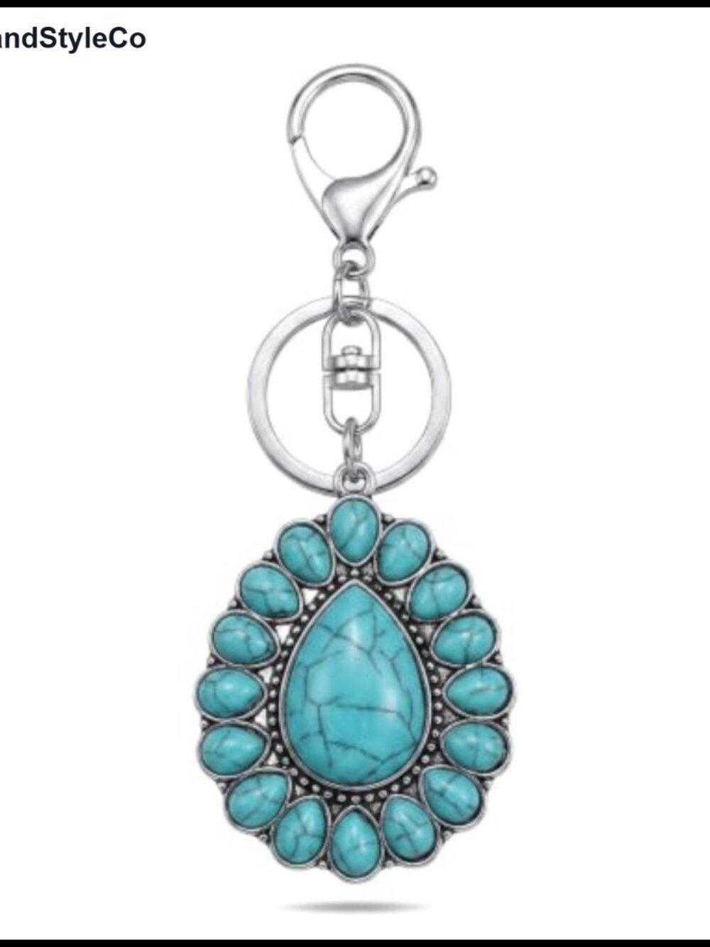 Western Turquoise Keychain Bag Charm for Women Purse